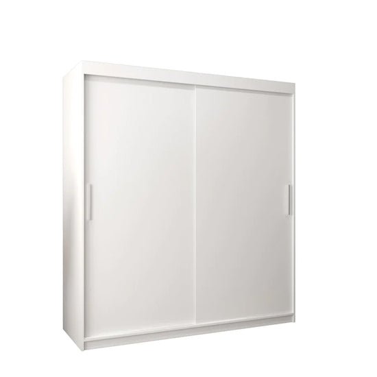 CHOICEWARDROBE 180cm white two-door sliding wardrobe with minimalist modern design.