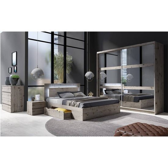 CHOICEWARDROBE Terni 230cm sliding mirrored wardrobe in Wellington Oak