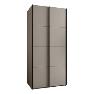 Front view of ChoiceWardrobe Tressaro 2 Door Sliding Wardrobe in Cashmere Soft Matte finish – minimalist modern furniture.