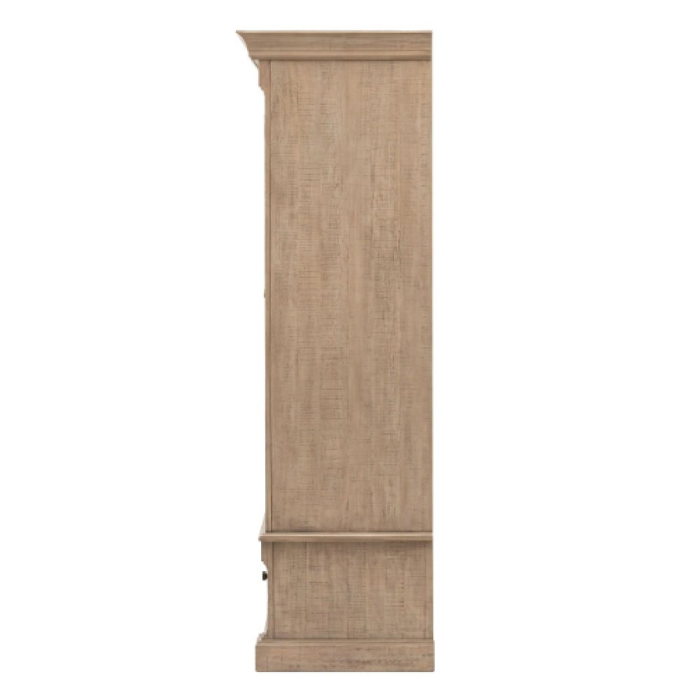 CHOICEWARDROBE Valletta wooden wardrobe side view, natural oak, 2 doors
