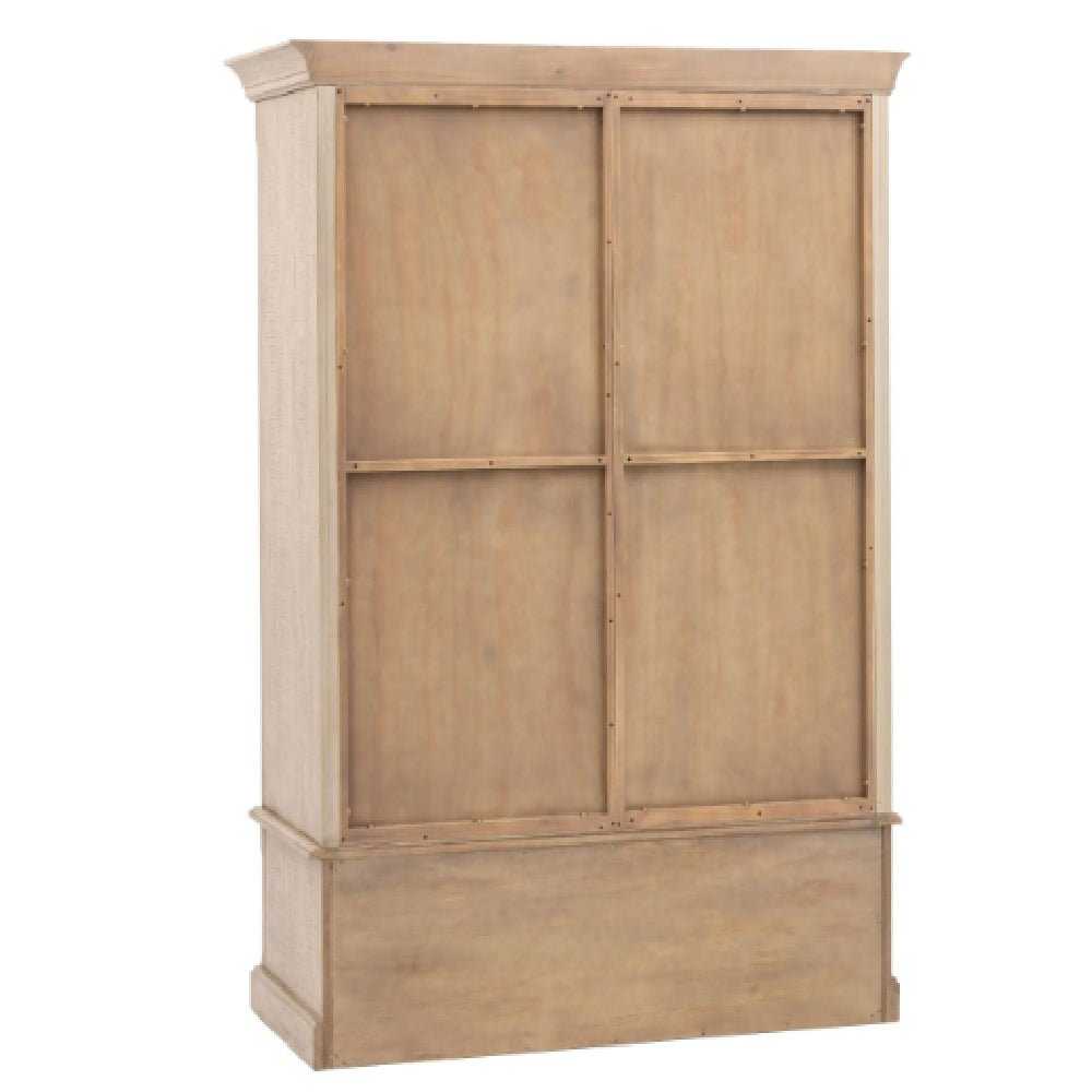 CHOICEWARDROBE Valletta natural oak wooden wardrobe, two doors, paneled back, solid pine construction.