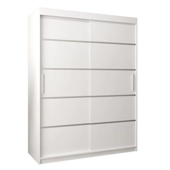 CHOICEWARDROBE Vevey I 150cm white sliding wardrobe with 2 doors