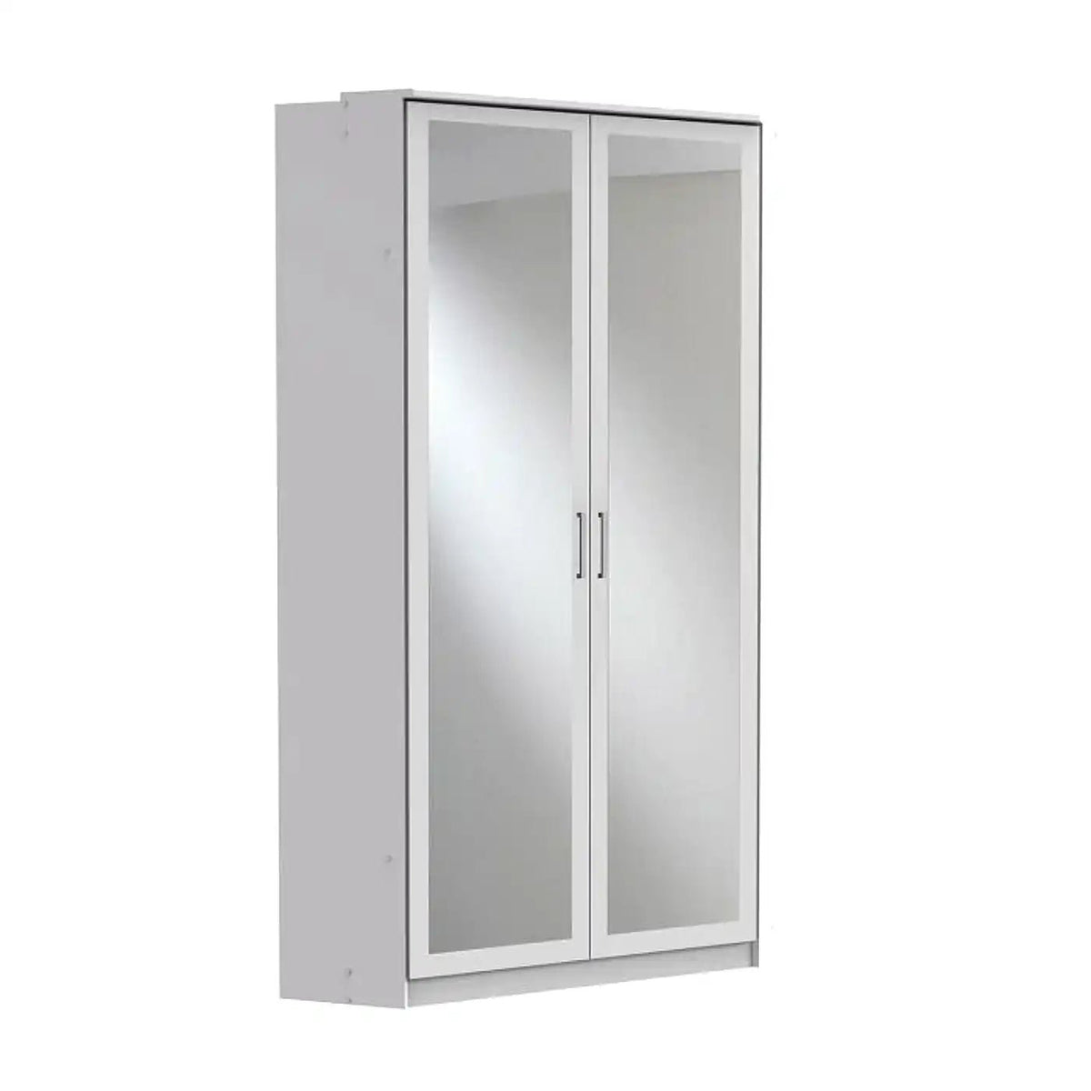 White 2 Door Mirrored Wardrobe with sleek modern design