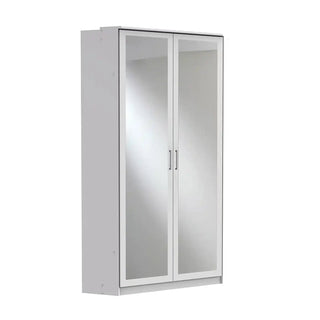 White 2 Door Mirrored Wardrobe – sleek, modern bedroom furniture by ChoiceWardrobe UK (90 cm width) featuring a full-length mirror and contemporary design.