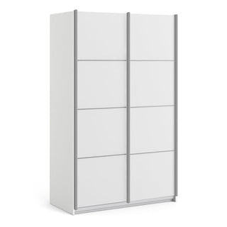 ChoiceWardrobe White Sliding Wardrobe – 2 Door 120cm wide modern design with clean lines and minimal finish for stylish bedrooms.