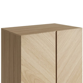 Cianna Wooden Wardrobe With 2 Doors 1 Drawer In Euro Oak