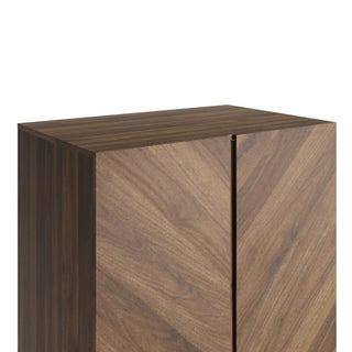 Cianna Wooden Wardrobe With 2 Doors 1 Drawer In Royal Walnut