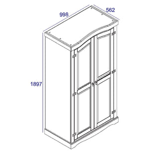Consett Wooden Wardrobe With 2 Doors In Oak