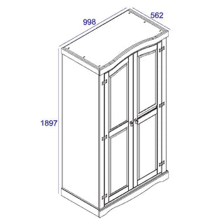 Consett Wooden Wardrobe With 2 Doors In White And Oak