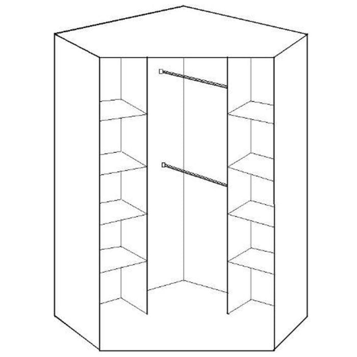 Gema 95cm wardrobe interior layout drawing showing the storage arrangement
