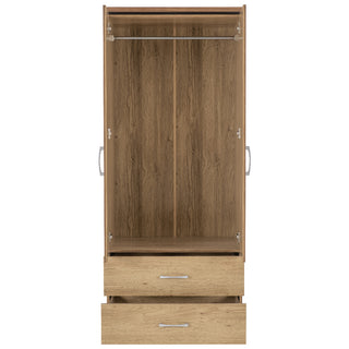 Crieff Wooden Wardrobe With 2 Doors 2 Drawers In Oak