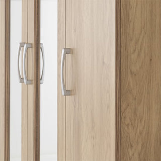 Crieff Mirrored Wardrobe With 3 Doors In Oak Effect