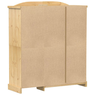 CHOICEWARDROBE Croydon Grand 3 Door Pine Wardrobe with Drawer | Arched Top & Black Iron Detailing