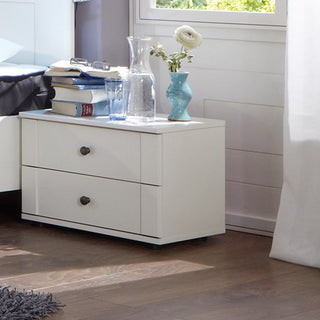 Cairo 52cm bedside table in white