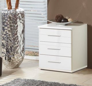 Clappen 46cm bedside table in white gloss