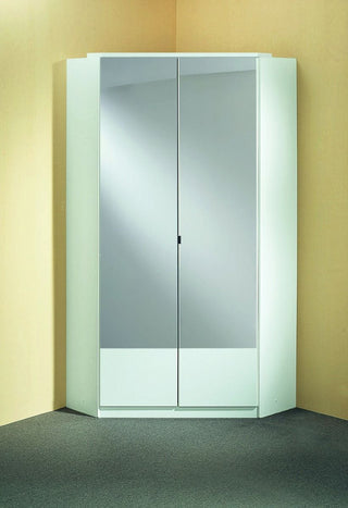 Inagu 95cm wardrobe in white, with mirrored doors