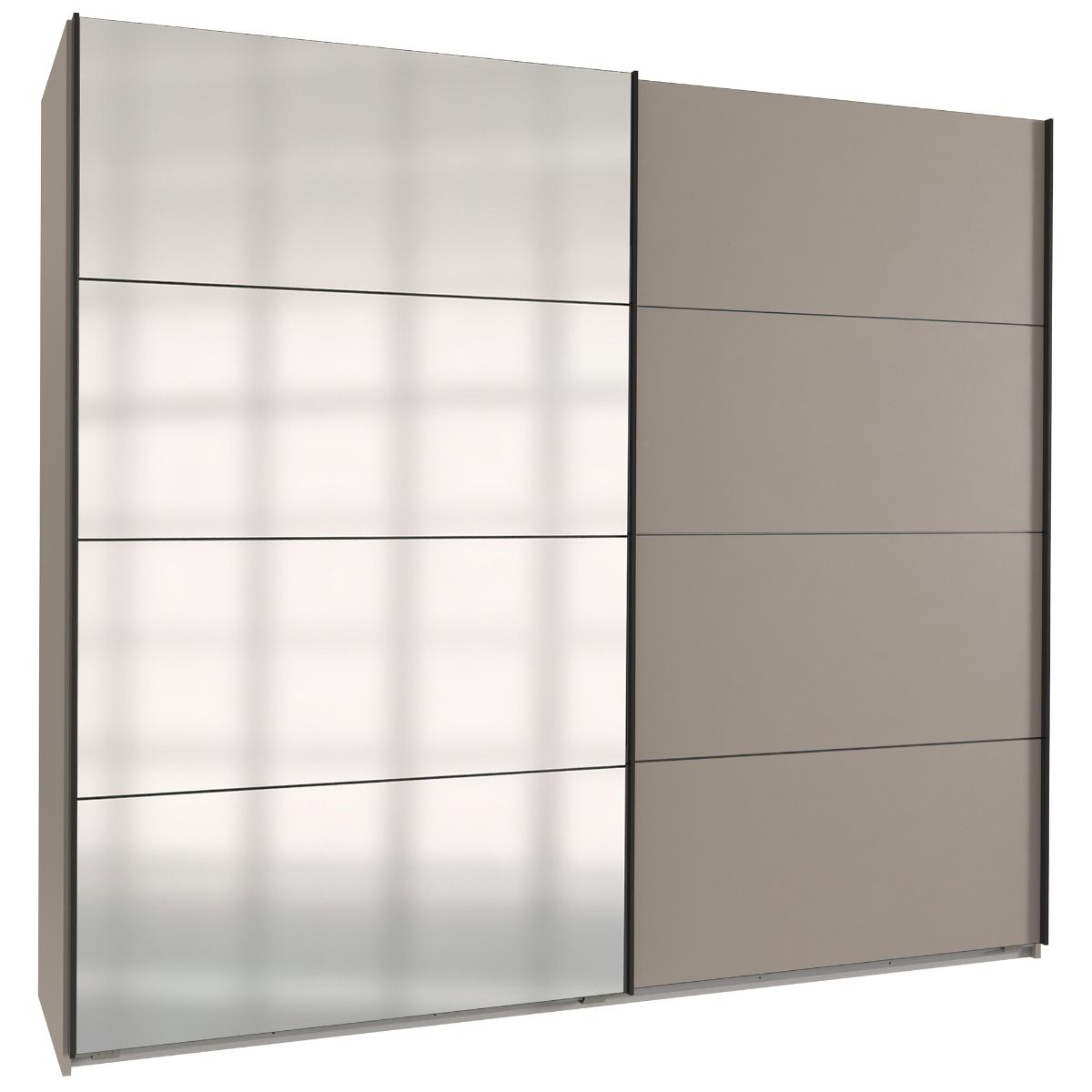 Anvast 180cm wardrobe in grey, with mirrored doors