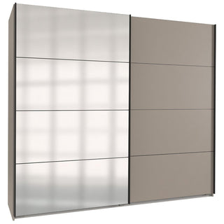 Anvast 180cm wardrobe in grey, with mirrored doors