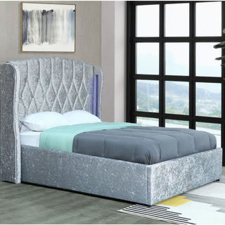 Stockport 158cm ottoman bed in silver