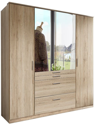Acorn 180cm wardrobe in oak, with mirrored doors
