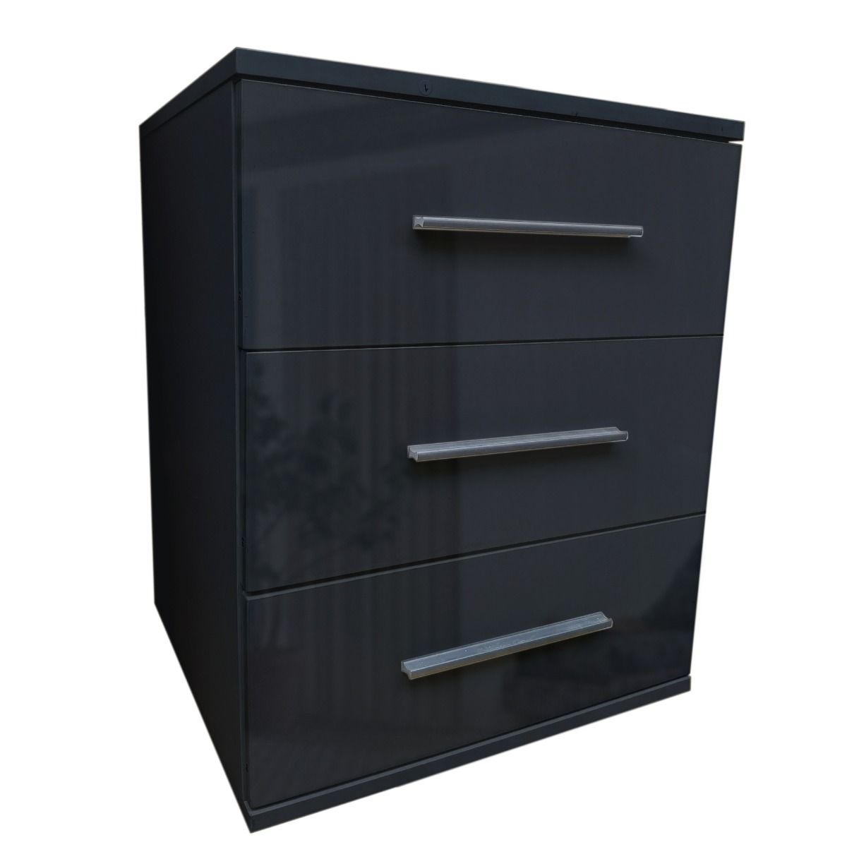 Winstead 45cm bedside table in black gloss