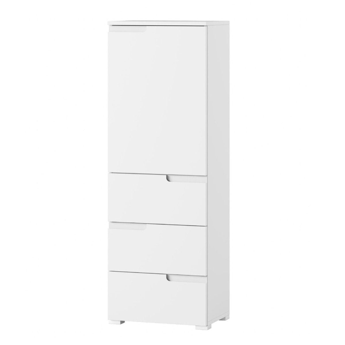 Viktoria 50cm Tallboy with Cupboard & 3 Drawers - White Gloss — gallery view 4