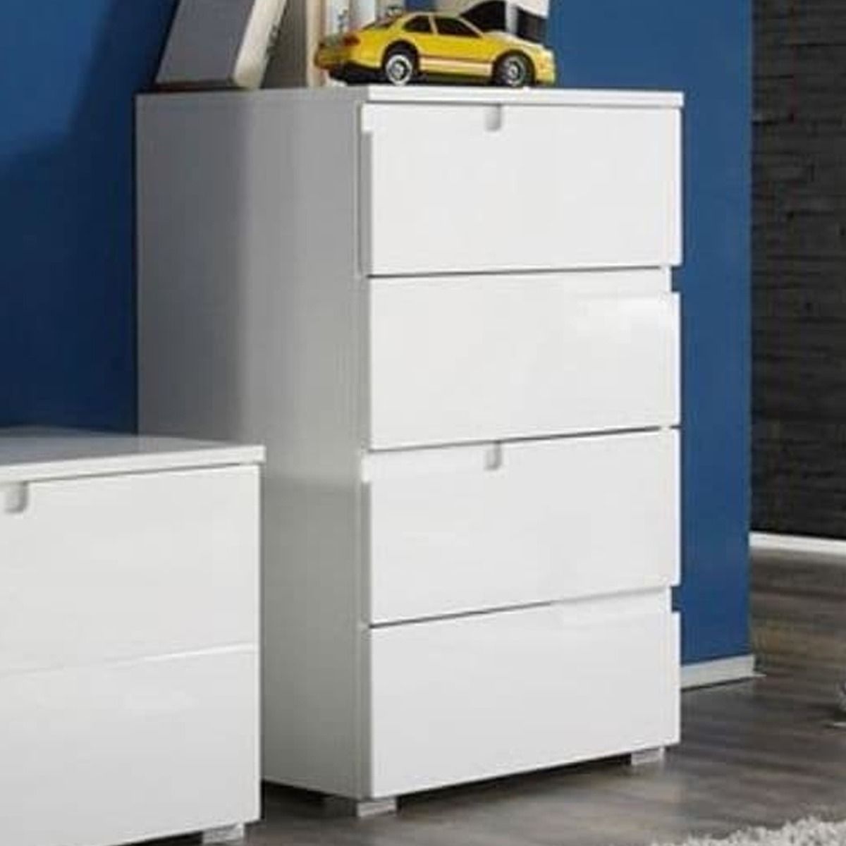 Viktoria 65cm 4-Drawer Chest - White Gloss — gallery view 3