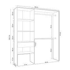 Cliftonova 158cm Open Wardrobe with Shelves - White & Oak Effect — gallery view 4