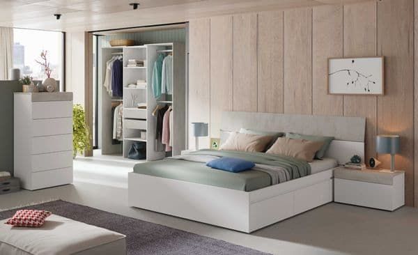 Guadalupique 179cm Open Wardrobe with 2 Drawers - Grey & White — gallery view 4