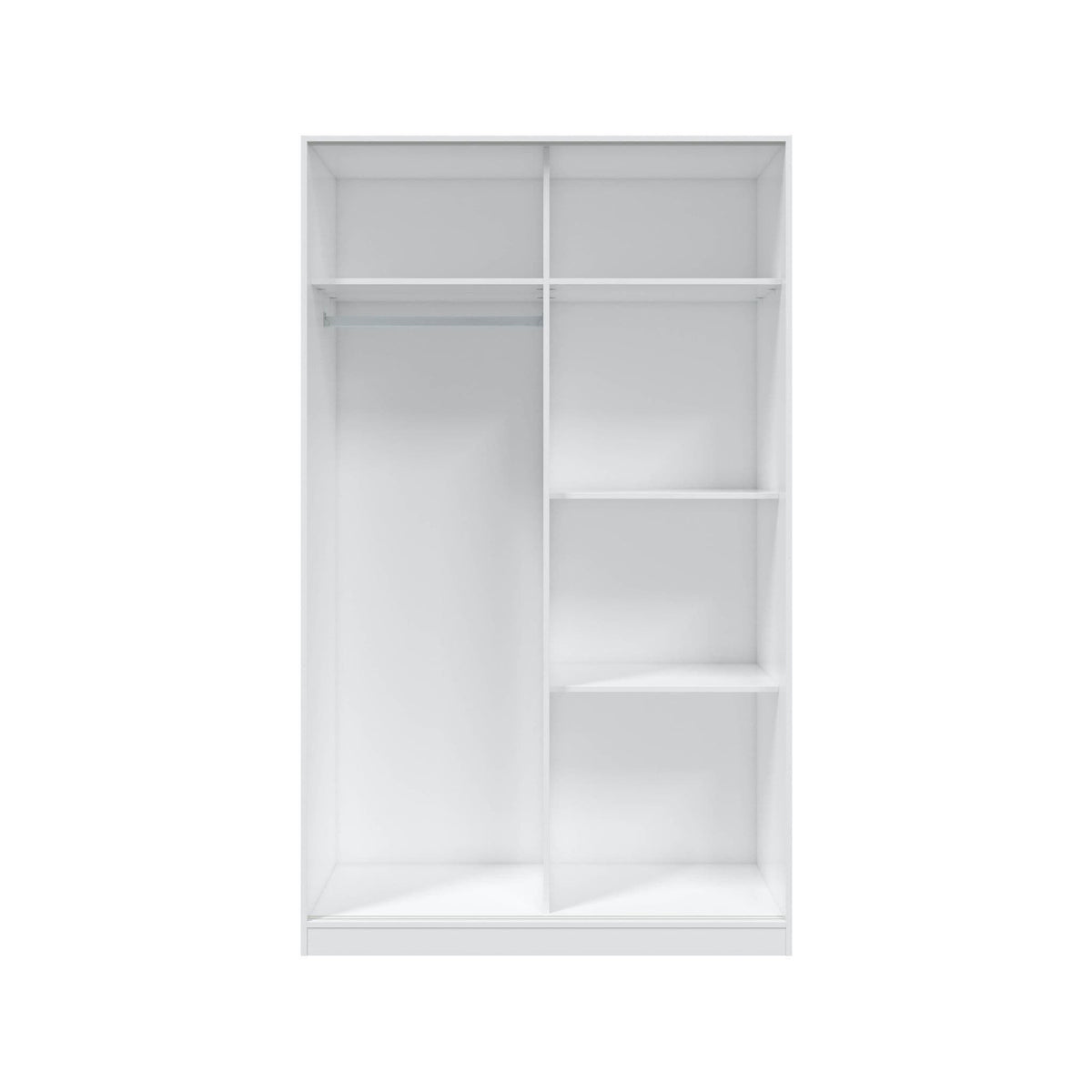 Colf 120cm 2-Door Sliding Wardrobe - White & White Oak Effect — gallery view 3