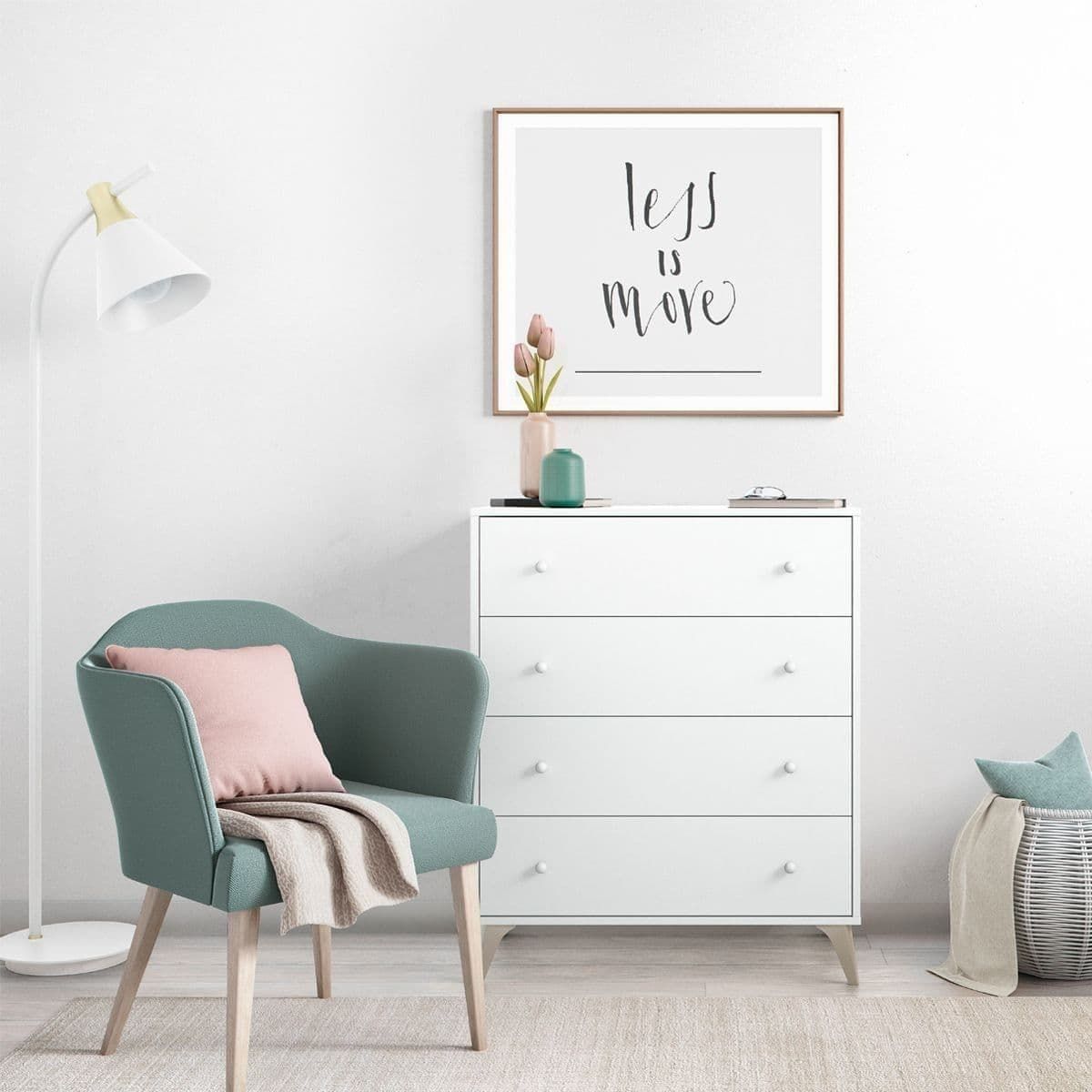 Mesh 75cm 4-Drawer Chest - Arctic White — gallery view 2