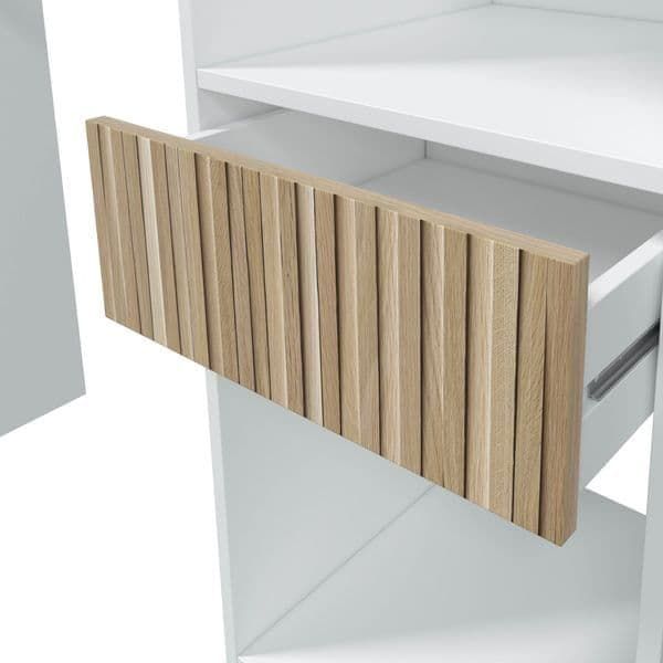 Salvadoris 190cm Open Wardrobe with 3 Drawers - White & Oak Effect — gallery view 2