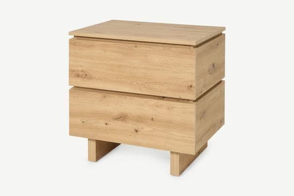 Tuna 60cm 2-Drawer Bedside Table - Artisan Oak Effect — gallery view 3