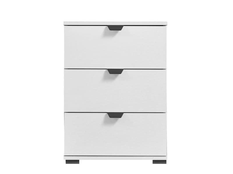 Higham 45cm 3-Drawer Bedside Table - Arctic White — gallery view 4