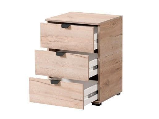 Higham 45cm 3-Drawer Bedside Table - Oak Effect — additional product view