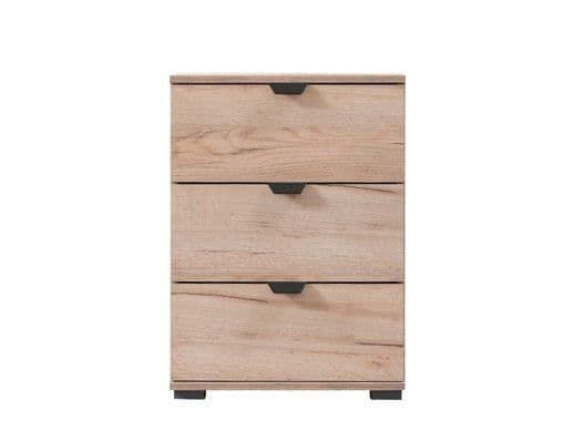 Higham 45cm 3-Drawer Bedside Table - Oak Effect — gallery view 3