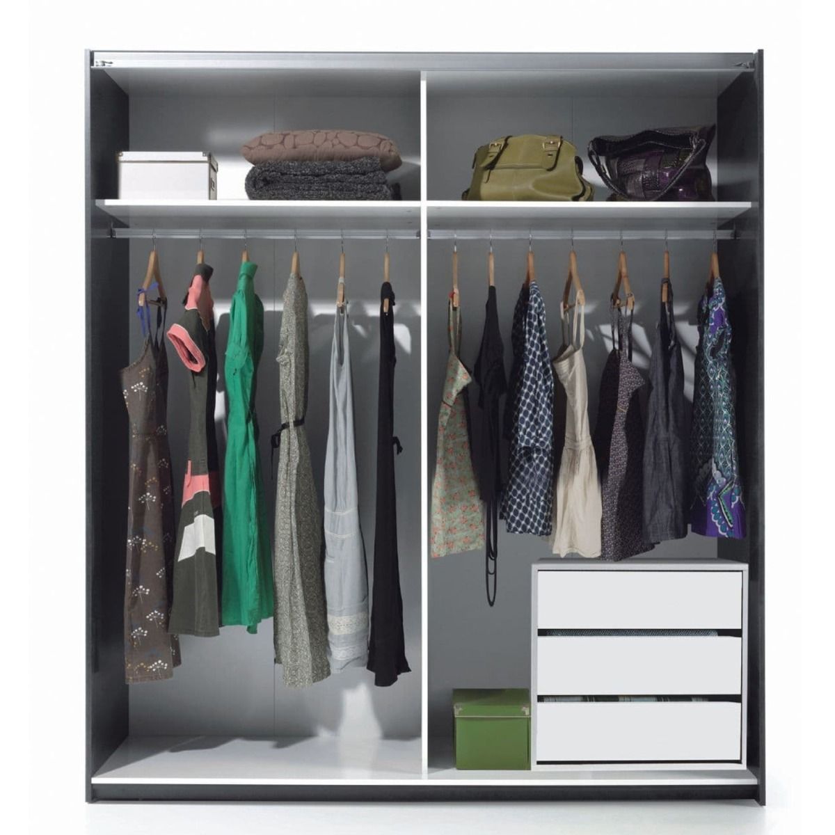 Markham 60cm 3-drawer internal wardrobe storage unit in white — additional view
