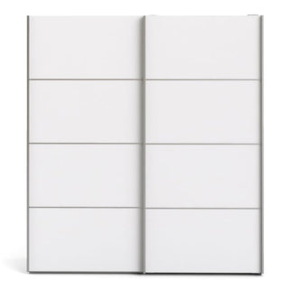 Dcap Wooden Small Wardrobe With 2 Sliding Doors In White