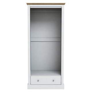 Devan Wooden Wardrobe With 2 Doors And 1 Drawer In White