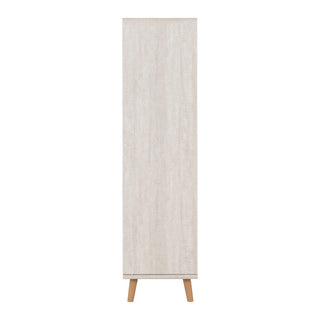 Davis Wooden Wardrobe With 2 Doors In Dusty Grey And White