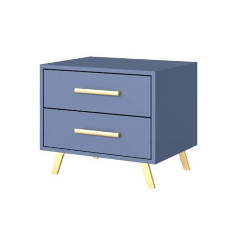 Barnsley 53.5cm 2-Drawer Bedside Table in Blue