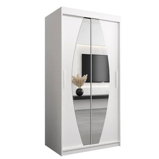 Eden Mirrored Wardrobe 2 Sliding Doors 100cm In White