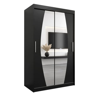 Eden Mirrored Wardrobe 2 Sliding Doors 120cm In Black