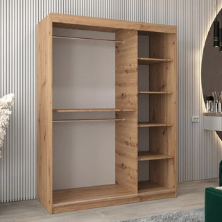 Eden Mirrored Wardrobe 2 Sliding Doors 150cm In White