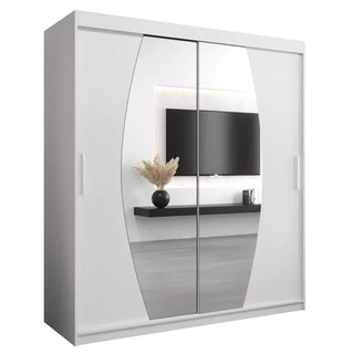 Eden Mirrored Wardrobe 2 Sliding Doors 180cm In White