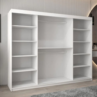 Eden Mirrored Wardrobe 3 Sliding Doors 250cm In White