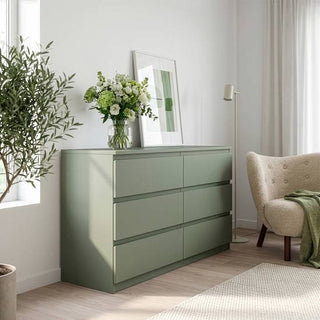 Edmore 153.9cm 6-Drawer Wide Chest – Sage Green – image 1