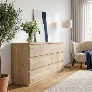 Edmore 153.9cm 6-Drawer Wide Chest – Sonoma Oak – image 1