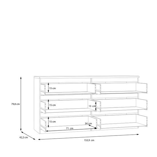 Edmore 153.9cm 6-Drawer Wide Chest – White – image 10