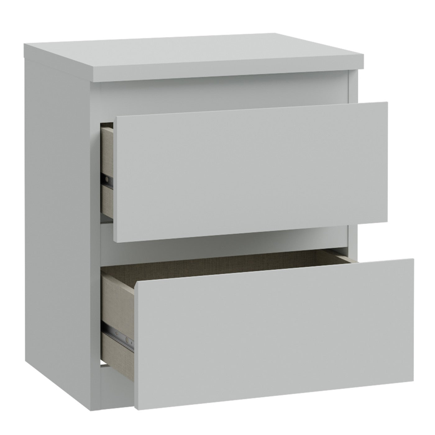 Edmore 49.3cm 2-Drawer Bedside Table – Light Grey – image 5